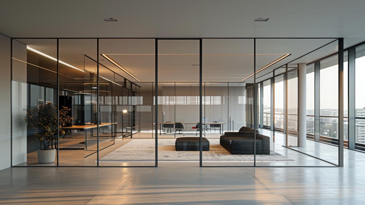 MODERN GLASS PARTITIONS