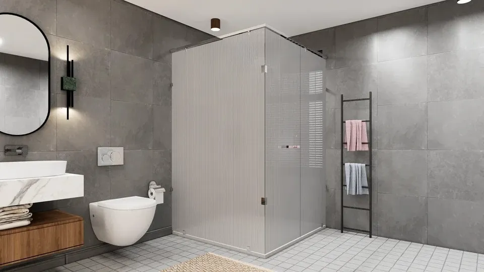 L-Shape Fluted Chrome
