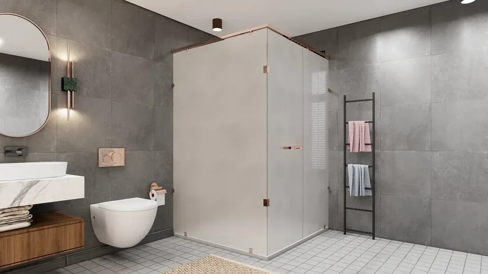 L-Shape Frosted Rose Gold